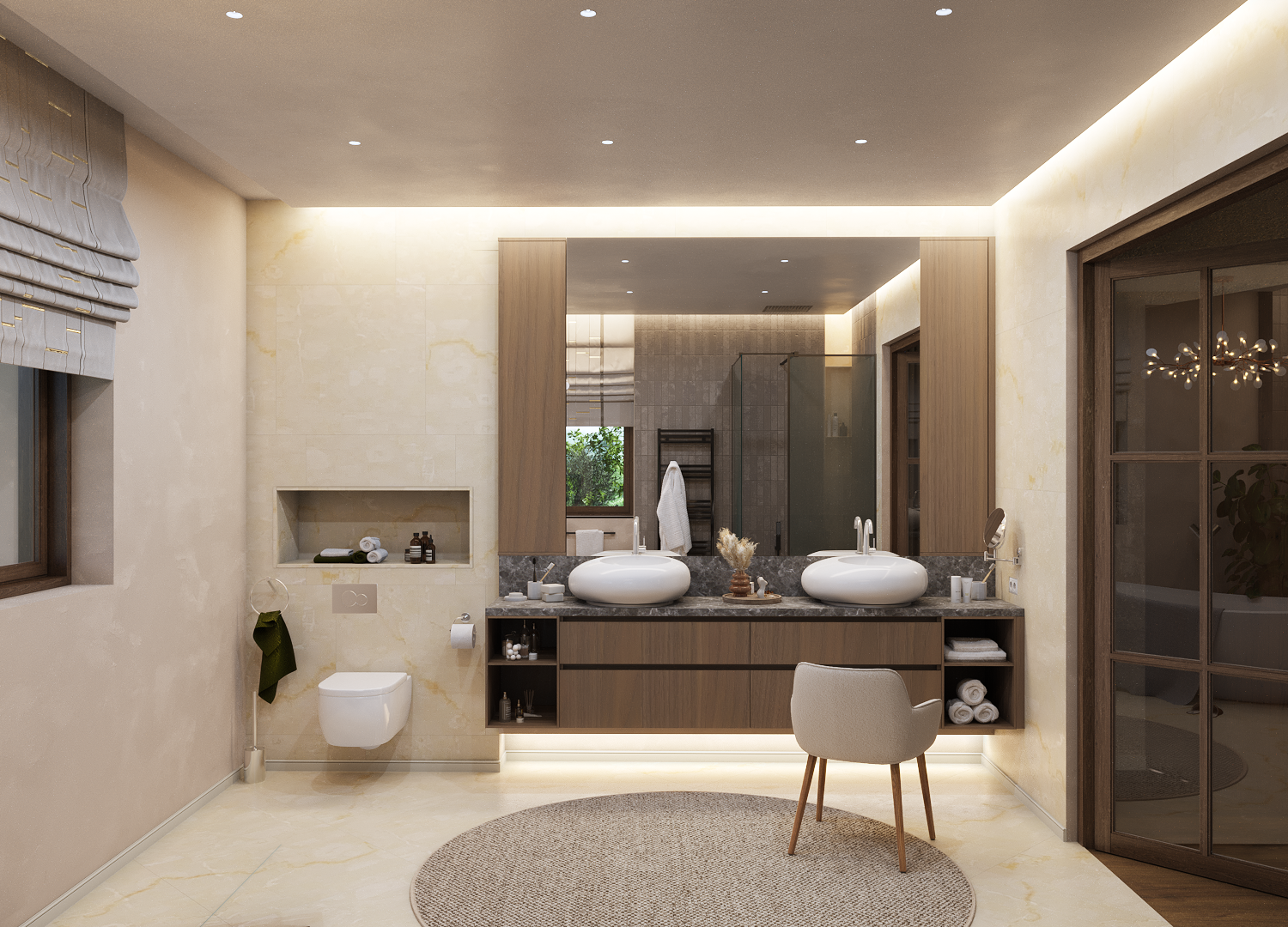 Mobilier baie matrimoniala Noce Canaletto - OUTLET - CERASA