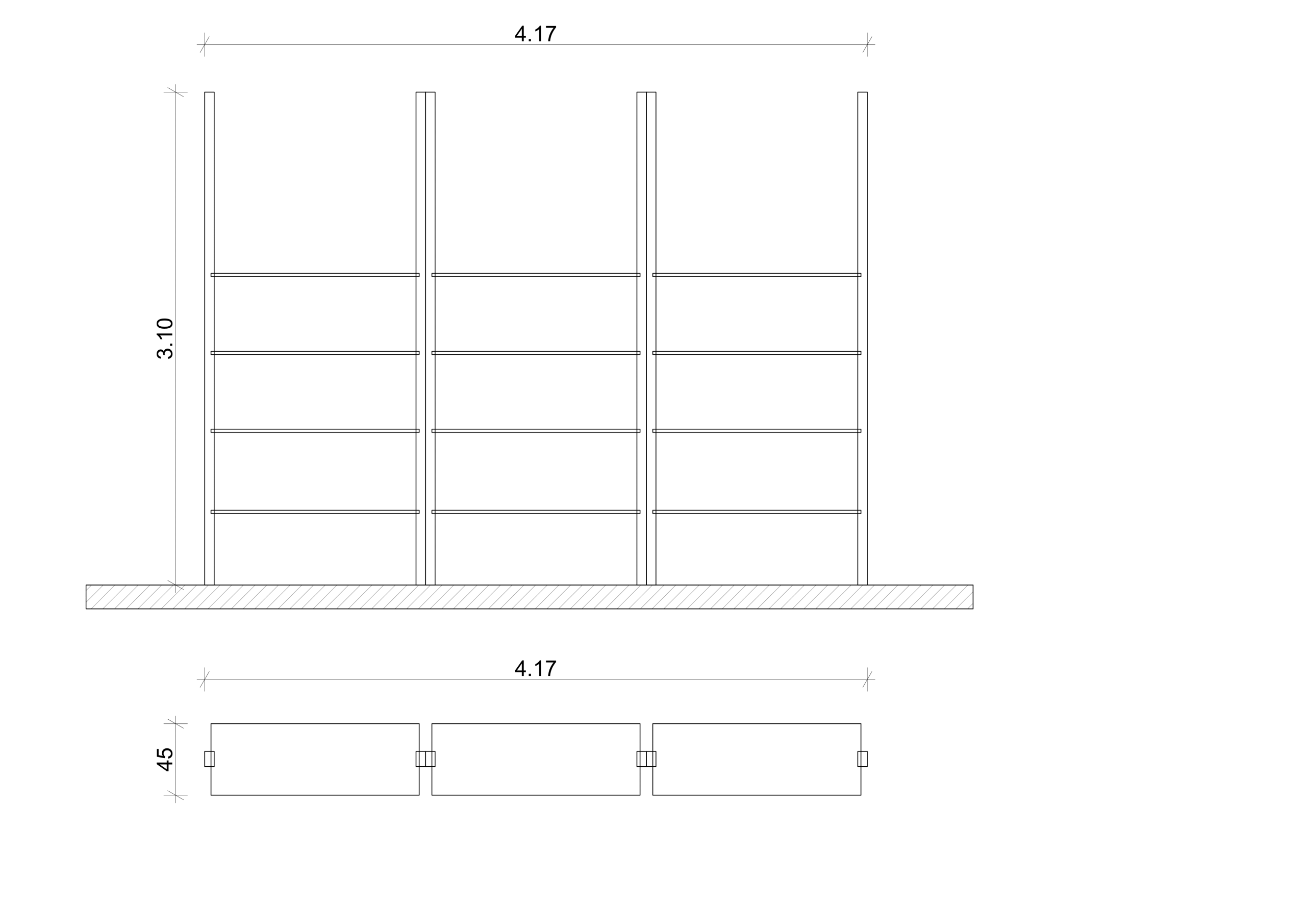 Rafuri cu structura de lemn si polite albe metalice - OUTLET - imagine 2