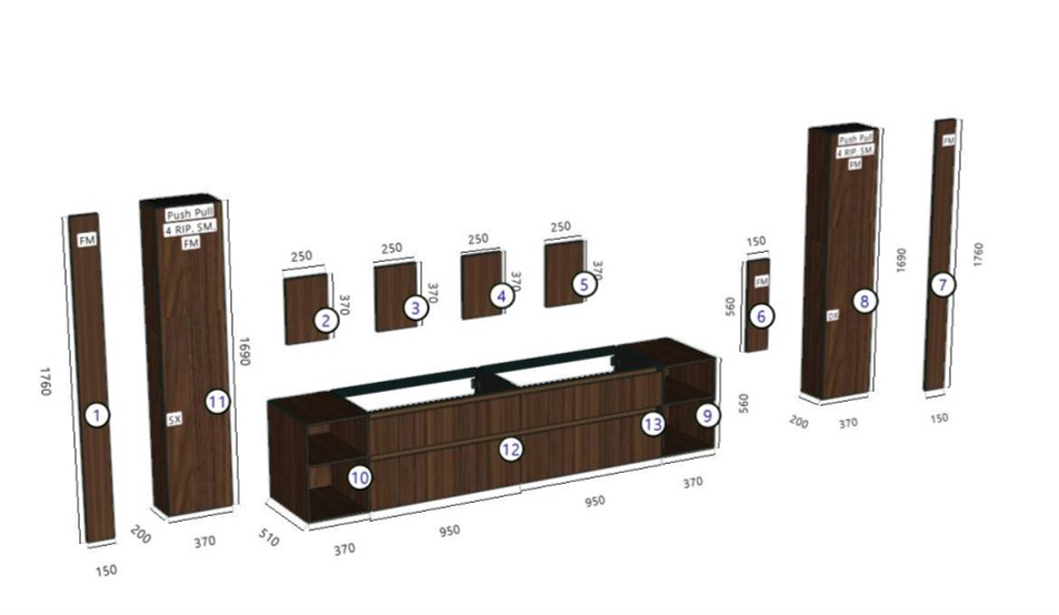 Mobilier baie matrimoniala Noce Canaletto - OUTLET - CERASA - imagine 2